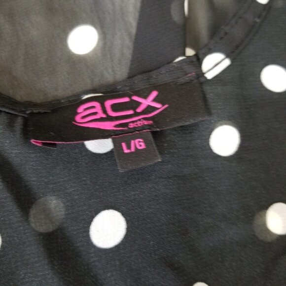 Acx active polka dot polyester sheer beach cover up. Size large - Picture 3 of 7